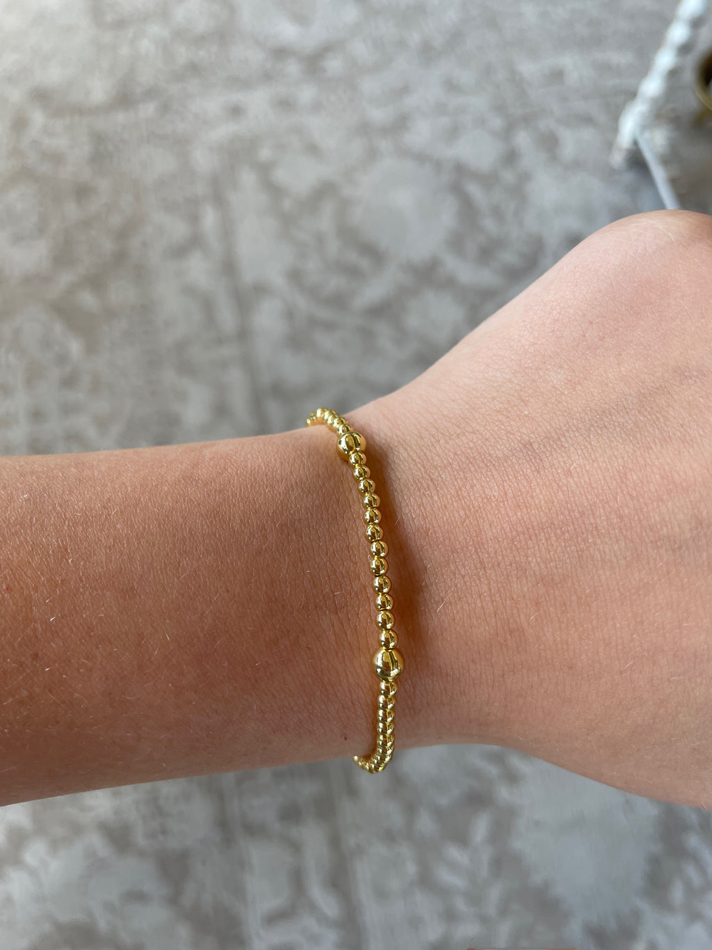 Splendid Iris Gold Plated Bead Bracelet