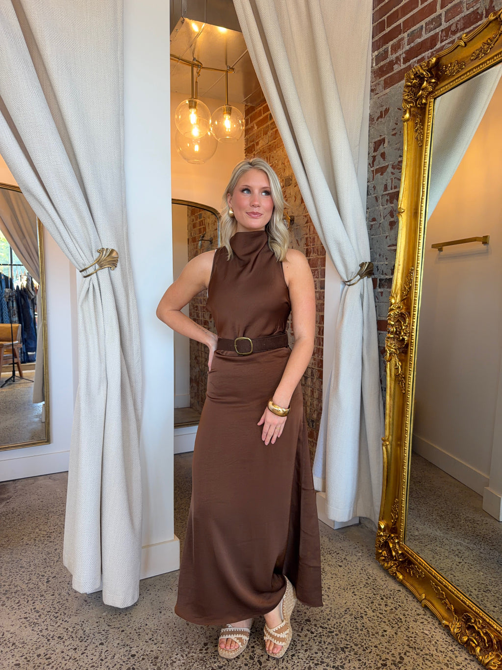 Brown Sugar Satin Dress