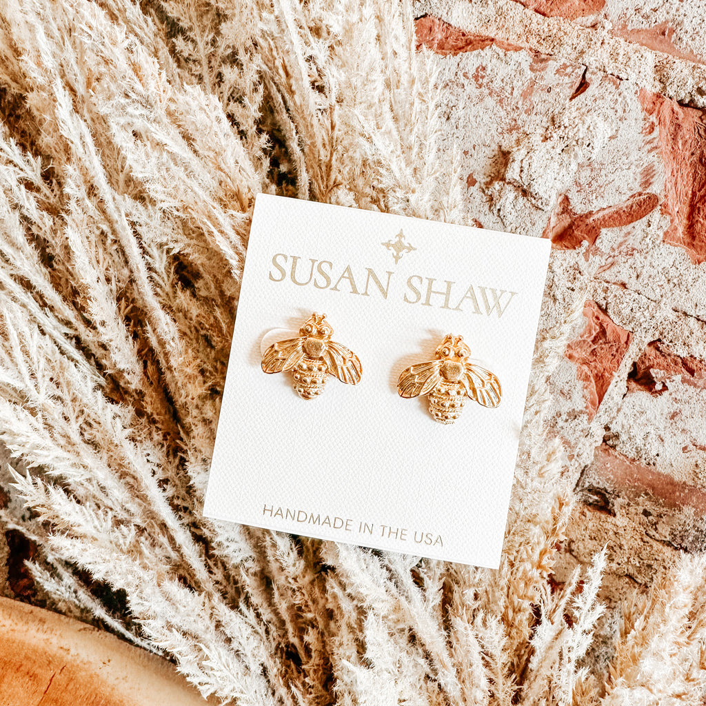 Susan Shaw Bee Stud Earrings