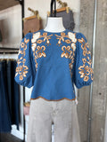 Vienna Denim Embroidered Top