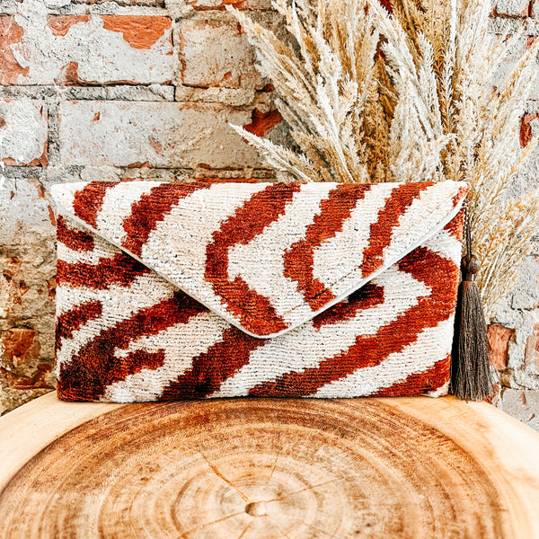Brown Tiger Envelope Silk Bag