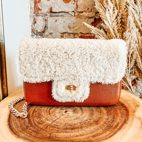 Leather and Shearling Coco Bag