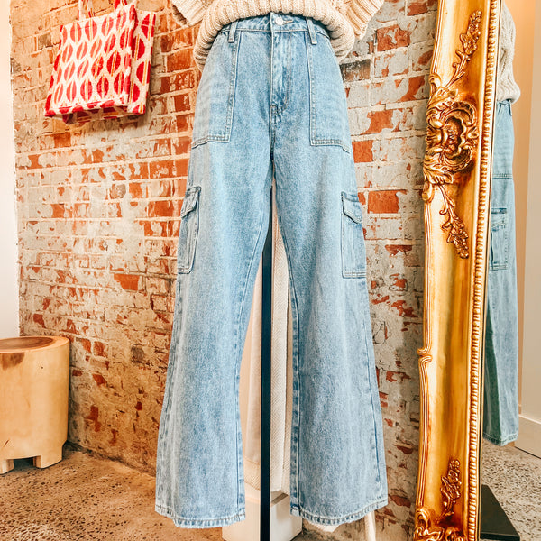 Olivia Wide Leg Cargo Jeans