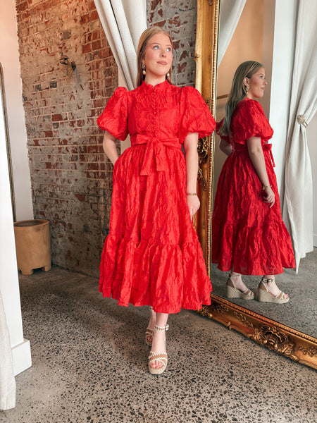 The Scarlet Petal Dress