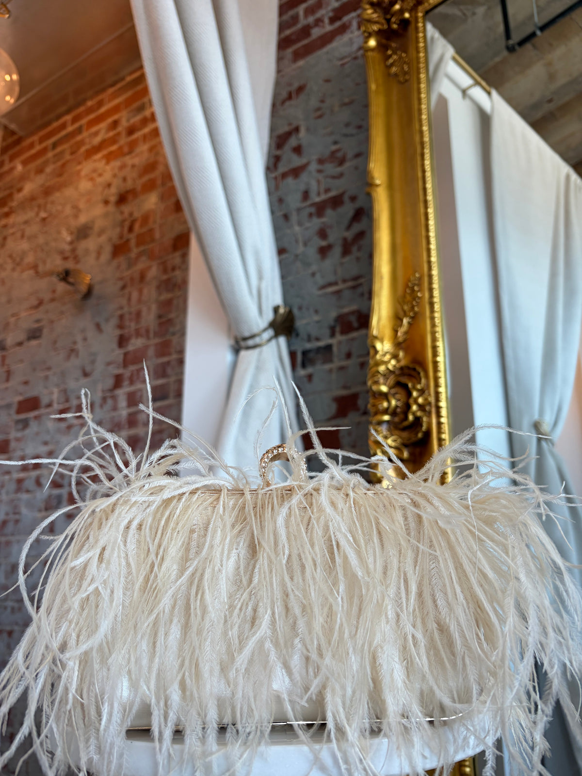 Margot Feather Clutch