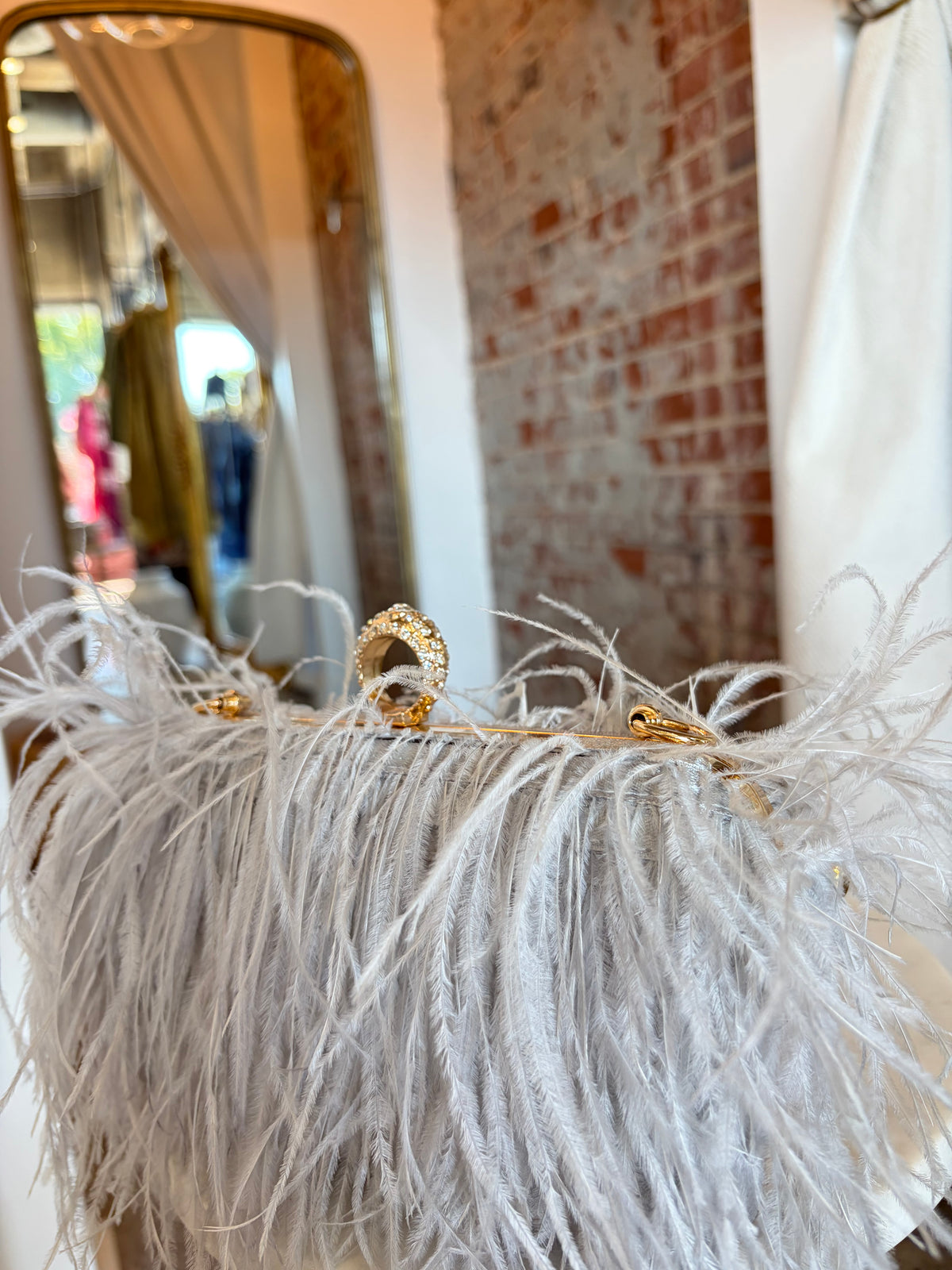 Margot Feather Clutch