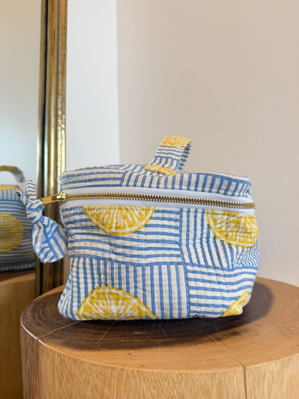 Vanity Blue Lemon Makeup Bag