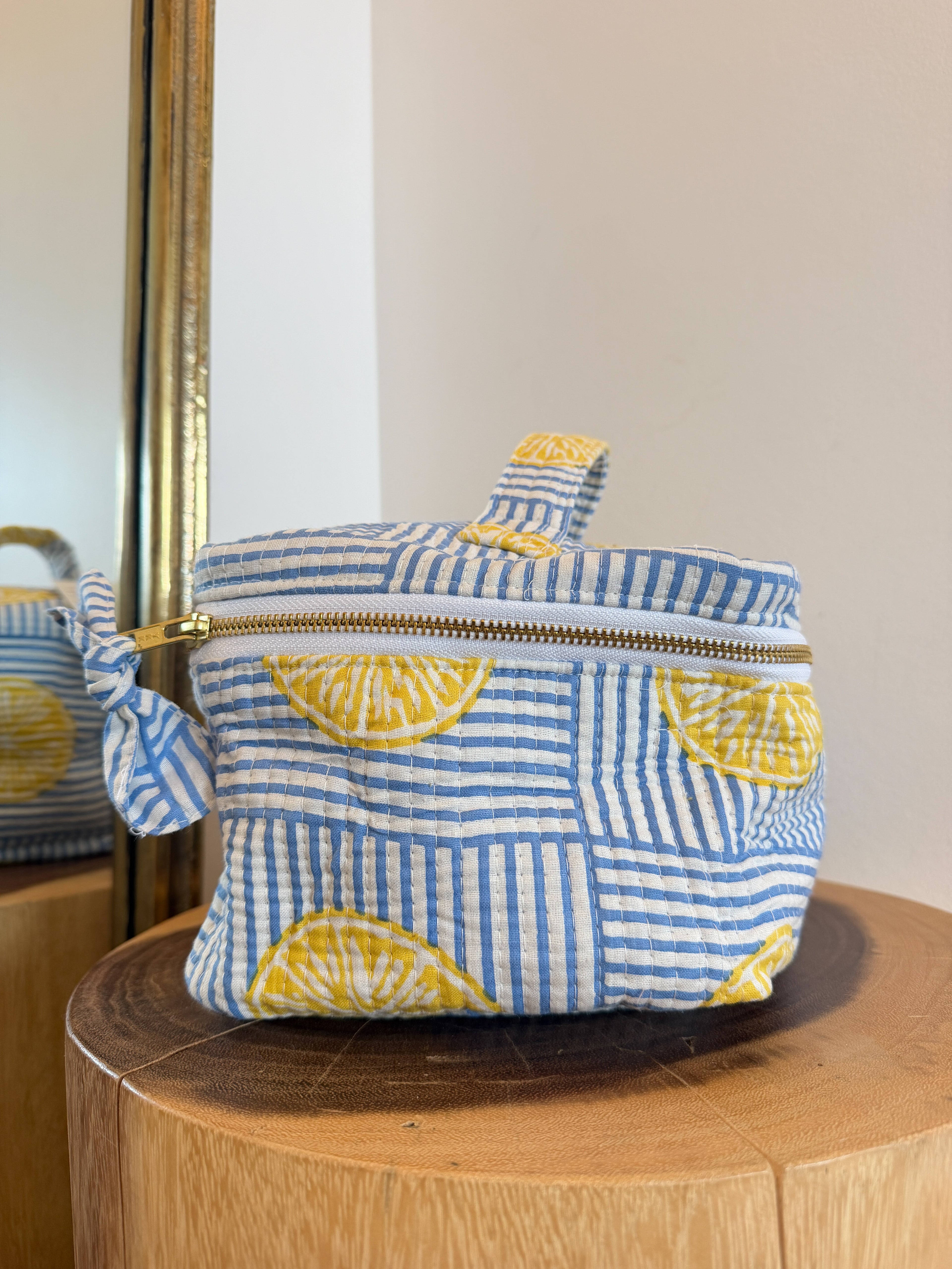 Vanity Blue Lemon Makeup Bag