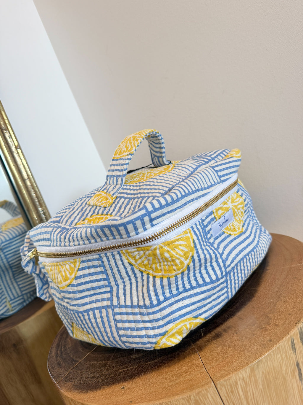 Vanity Blue Lemon Makeup Bag