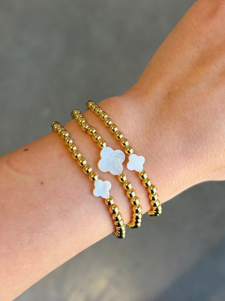 Splendid Iris Gold Plated Clover Bracelet