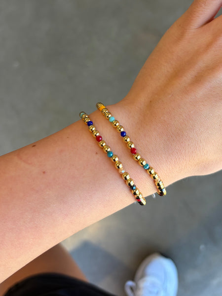 Splendid Iris Multi Colored Beaded Bracelet