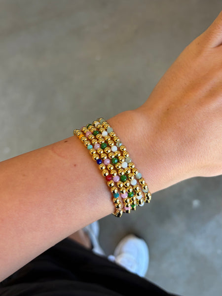 Splendid Iris Multi Colored Beaded Bracelet