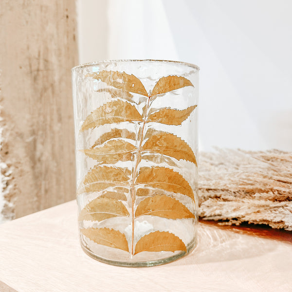 Clear Leaf Vase