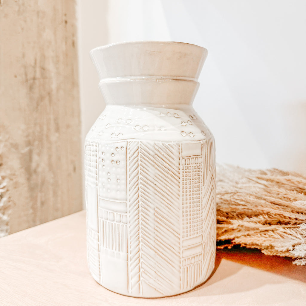 White Detailed Vase
