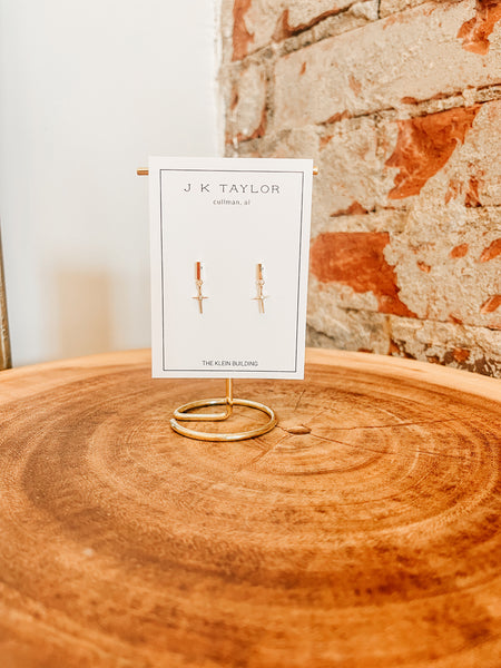 Gold Cross Earrings