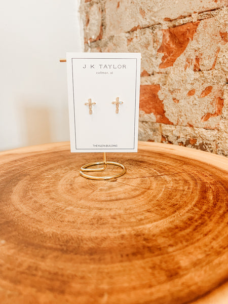 Diamond Cross Earrings