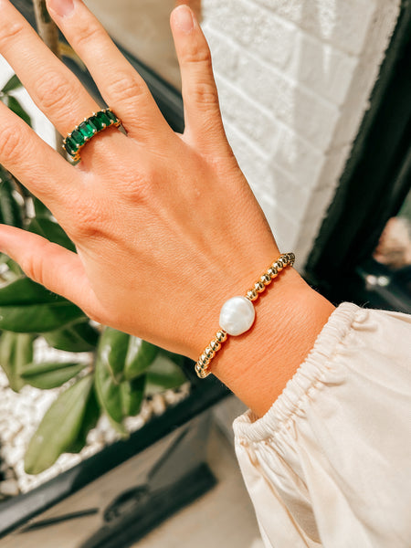 Splendid Iris Statement Pearl Beaded Bracelet
